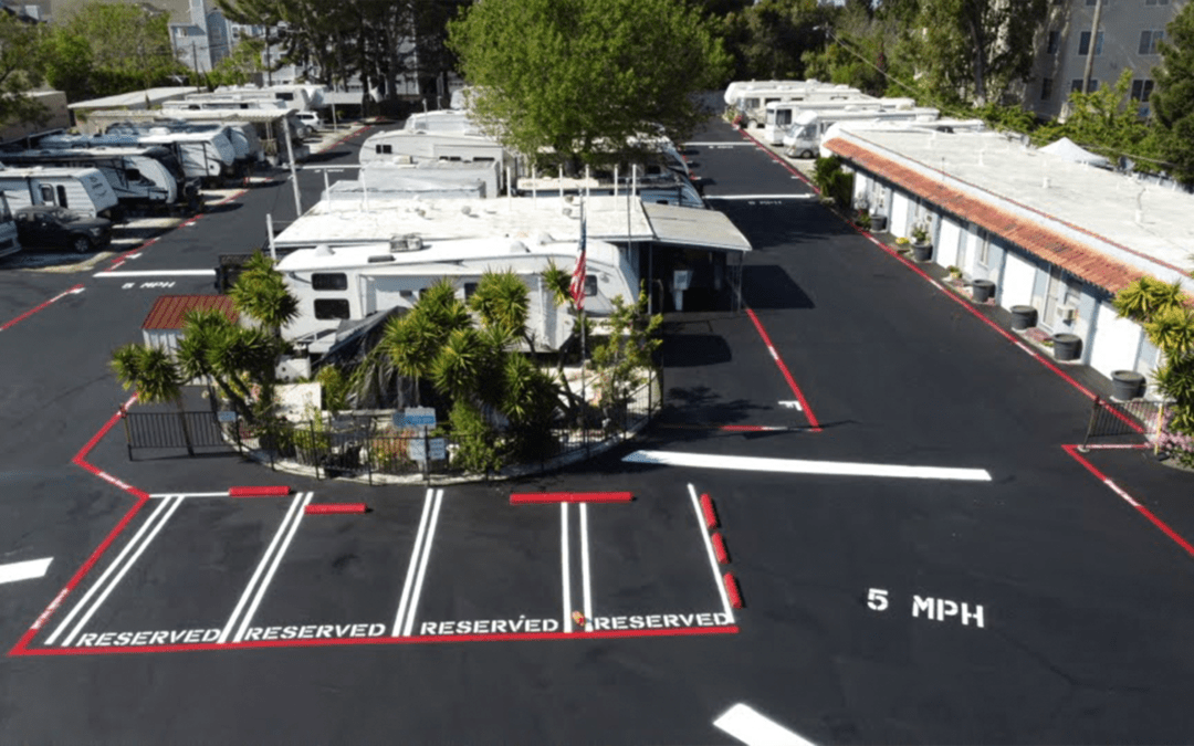 Sealcoating & Striping at ALOHA Mobile Home Park – Sunnyvale, CA.